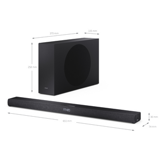 SHARP HT-SBW320 2.1 Bluetooth Soundbar with Dolby Atmos and Subwoofer