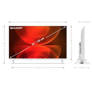 SHARP 32FH2KW 32 Inch HD Ready Android Smart TV - White