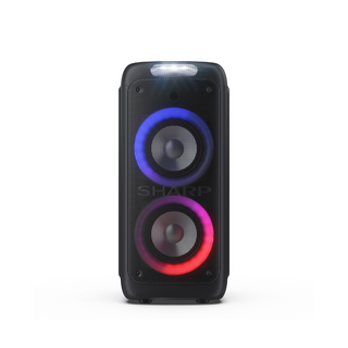SHARP 130W High Power Portable Party Speaker With Flashing Disco Lights - Black