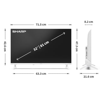 SHARP 32HE2245KW 32 Inch HD TiVo Smart TV Frameless - White