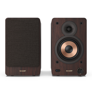 SHARP 2-way Active Bookshelf Speakers with Bluetooth, USB Playback, Optical, AUX & RCA input