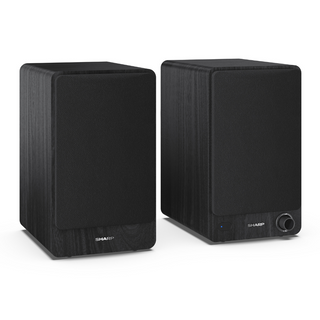 SHARP 2-way Active Bookshelf Speakers with Bluetooth, USB Playback, Optical, AUX & RCA input