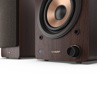 SHARP 2-way Active Bookshelf Speakers with Bluetooth, USB Playback, Optical, AUX & RCA input