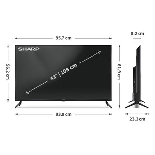 SHARP 43HJ6225KB 43 Inch 4K Smart Roku TV