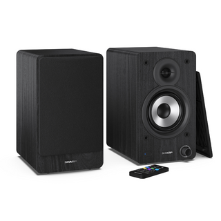 SHARP 2-way Active Bookshelf Speakers with Bluetooth, USB Playback, Optical, AUX & RCA input