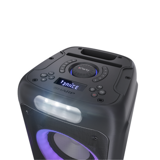 SHARP 130W High Power Portable Party Speaker With Flashing Disco Lights - Black