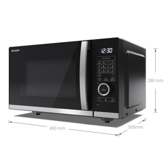 SHARP 25 Litre 900W Semi-Digital Flatbed Combi Microwave Oven with Convection and 1200W Grill